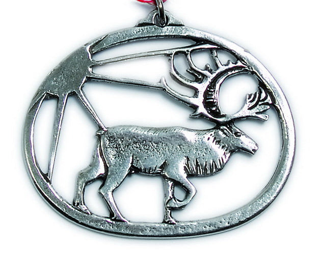 Reindeer Pewter Ornament Norway