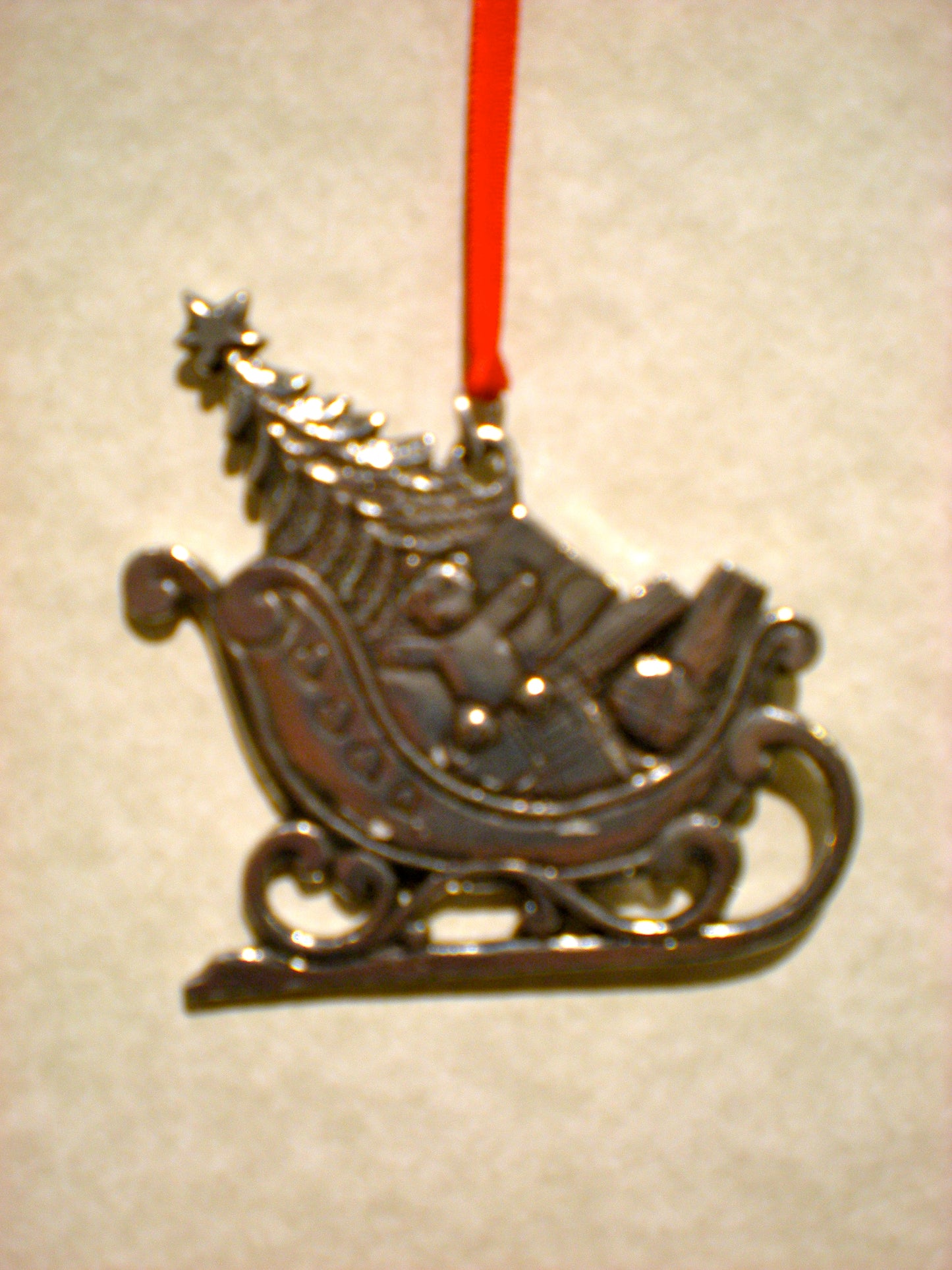 Sleigh Pewter Ornament Norway