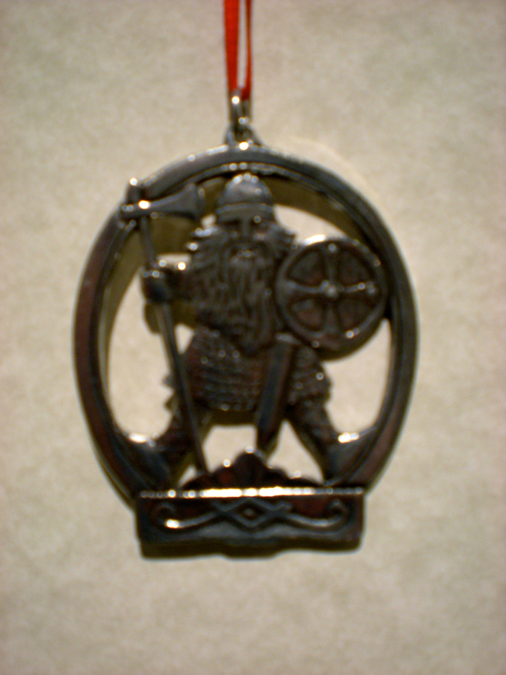 Viking Warrior Pewter Ornament Norway