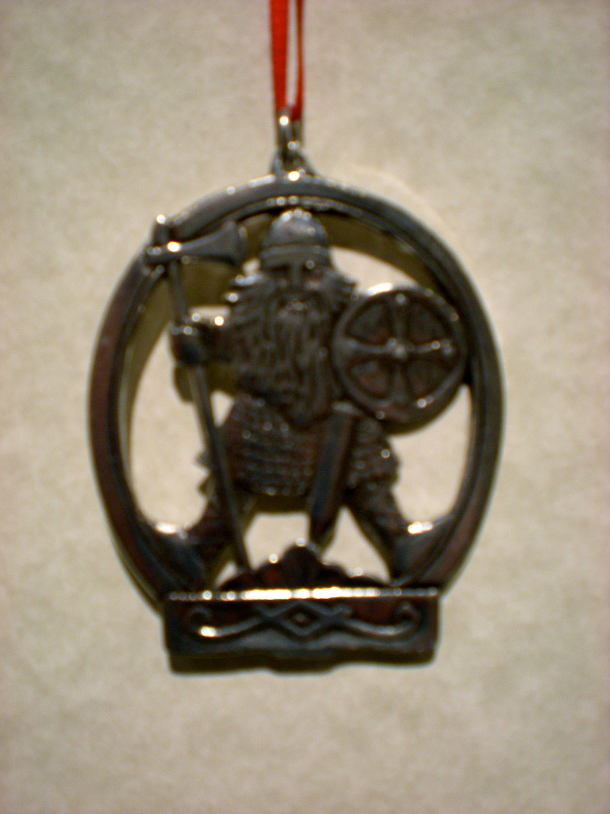 Viking Warrior Pewter Ornament Norway