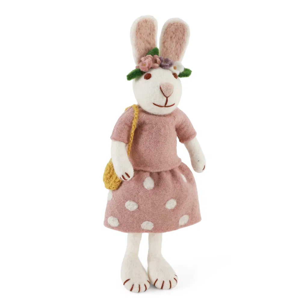 Gry & Sif Bunny White Girly Polka Dot Skirt