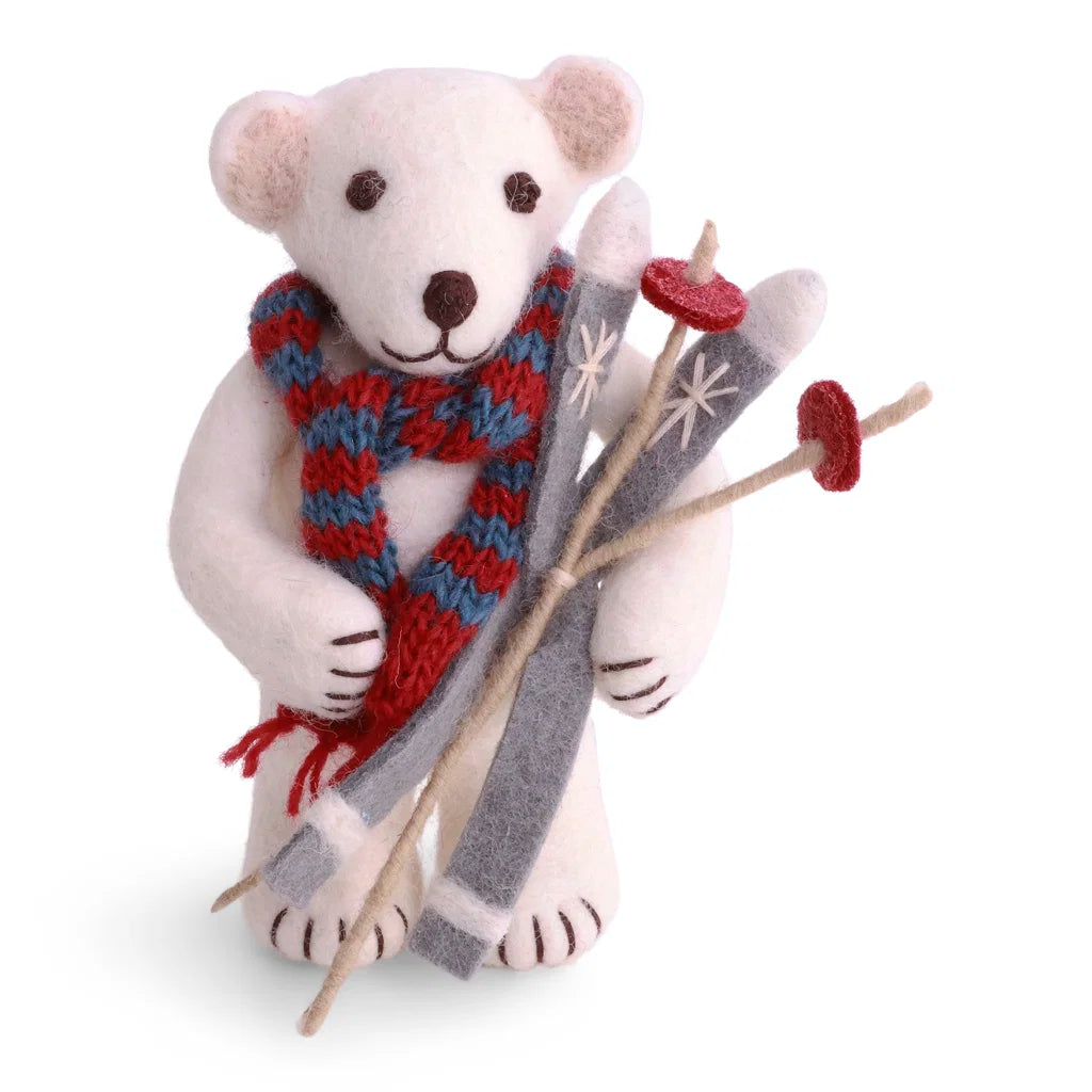 Gry & Sif White Polar Bear w/Skis