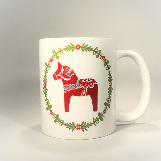 Dala Horse Wreath Mug