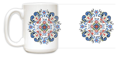 Colorful Rosemaling Mug