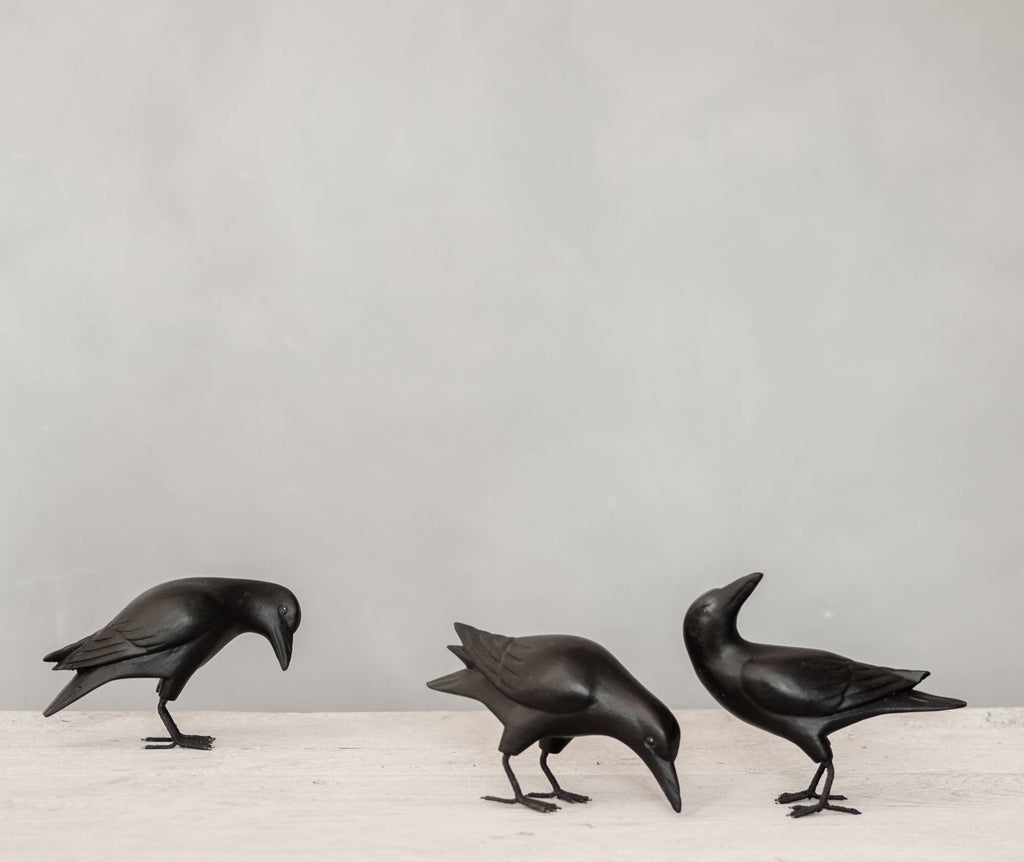 Mini Crow | Hand Carved Wood Sculpture | 3.5"H