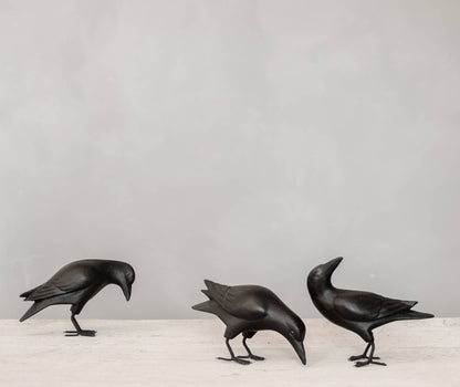 Mini Crow | Hand Carved Wood Sculpture | 3.5"H