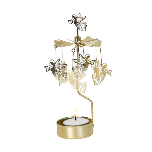 Rotary Candle Flying Angel Gold