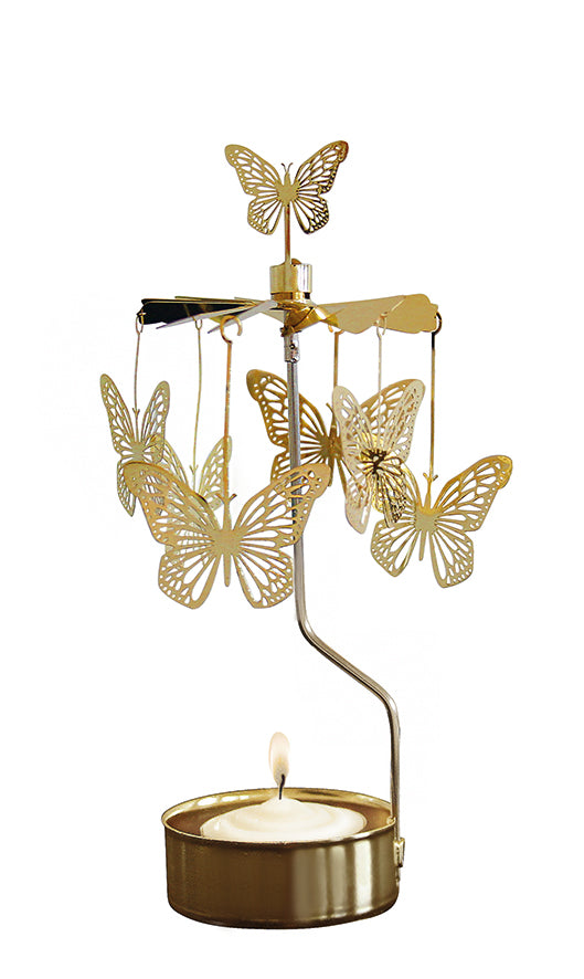 Rotary Candle Butterfly Gold
