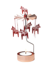 Rotary Candle Dala Horse Red