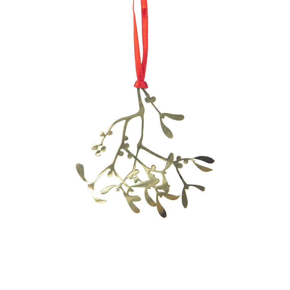 Metal Decoration Mistletoe, Gold