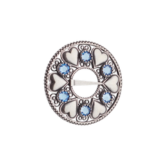 Sylvsmidja Brooch Hearts & Light Blue Crystals 903100