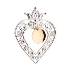 Sylvsmidja Brooch Heart with Crown Solje
