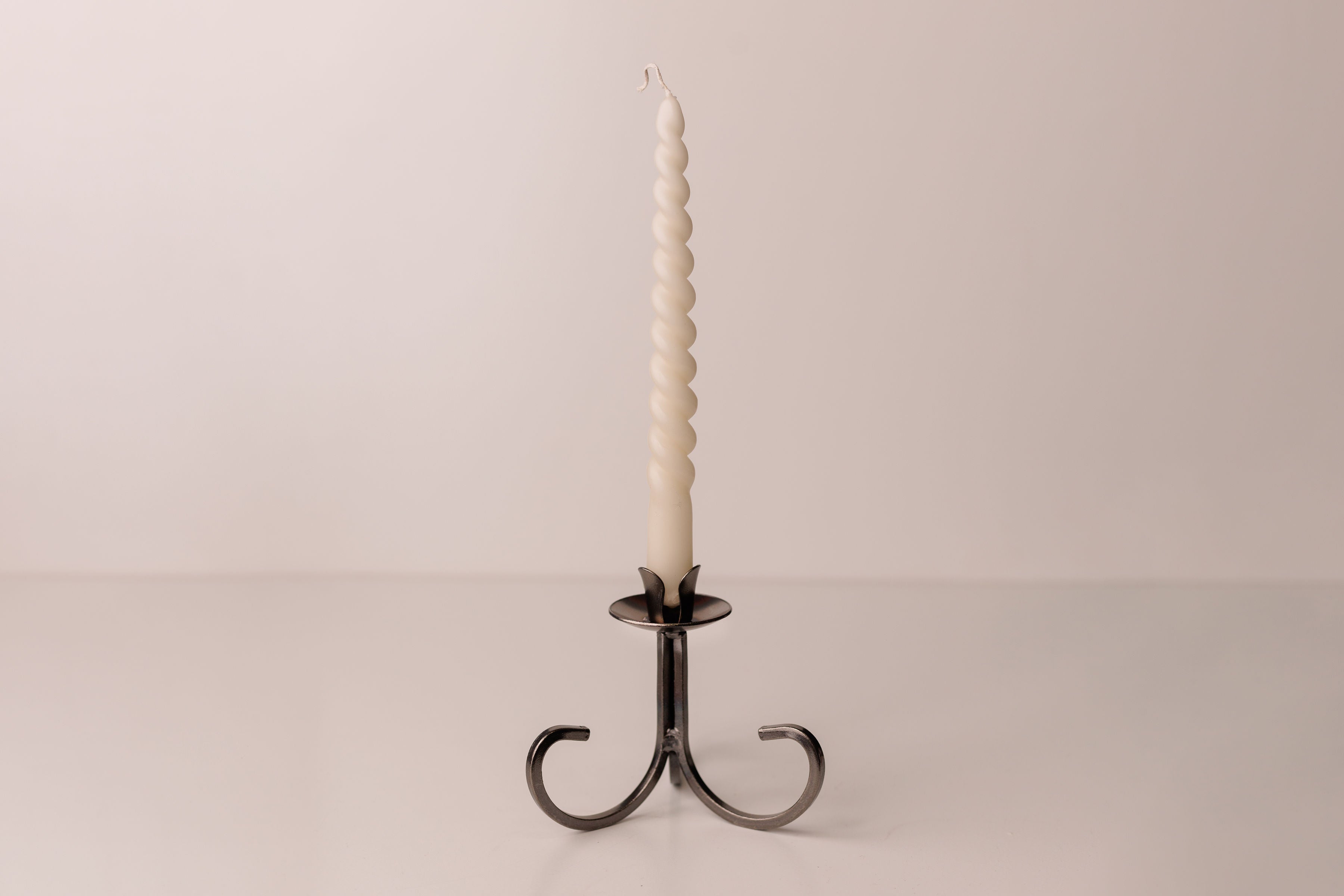 Danish Iron Taper Curly Candleholder