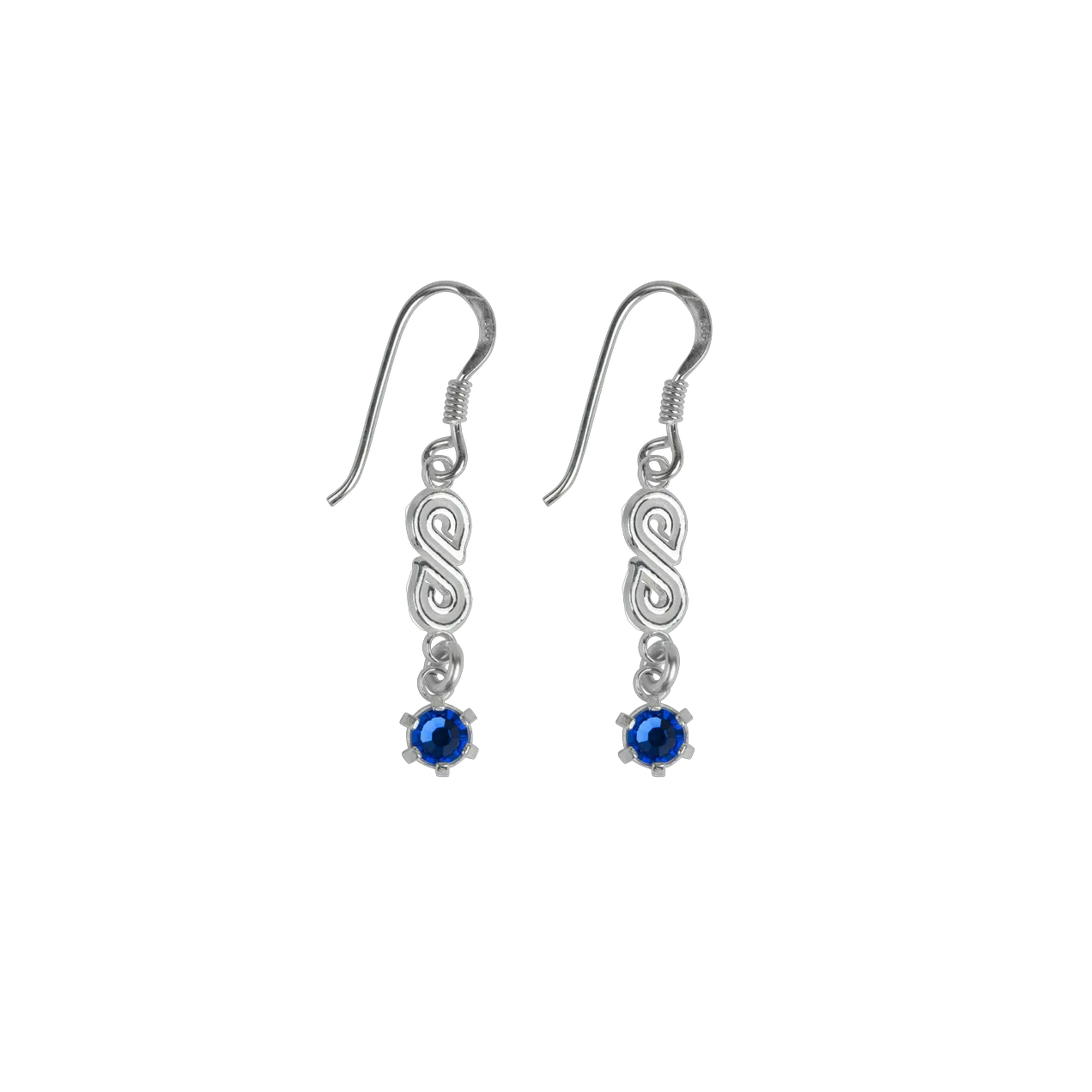 Sylvsmidja Infinity Earrings with Blue Crystal - Crossings 200
