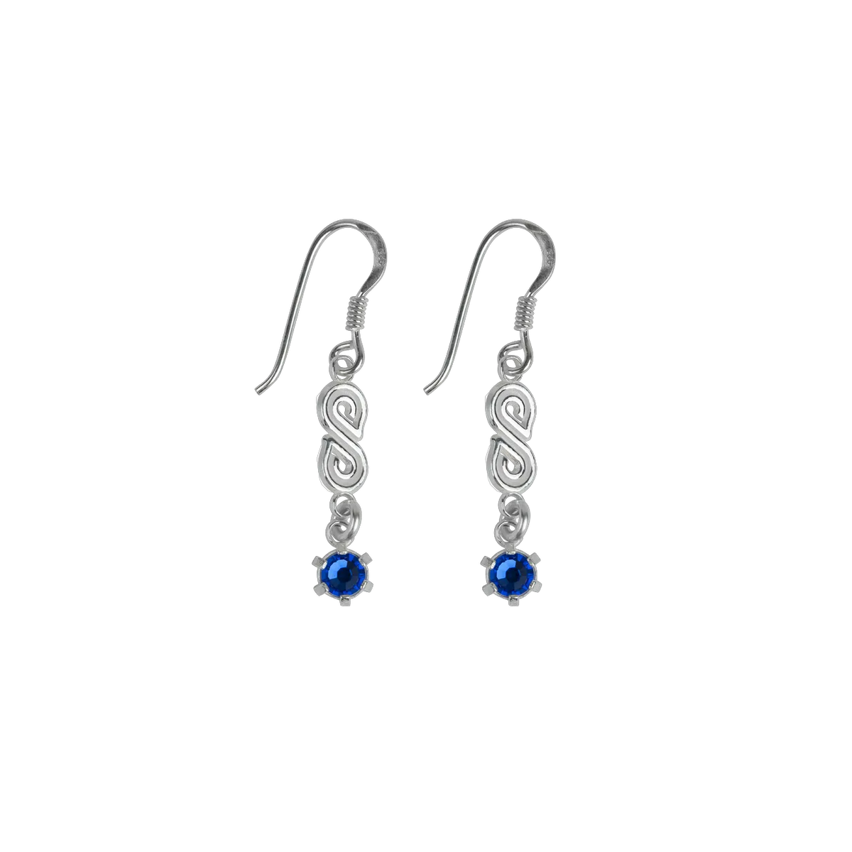 Sylvsmidja Infinity Earrings with Blue Crystal - Crossings 200