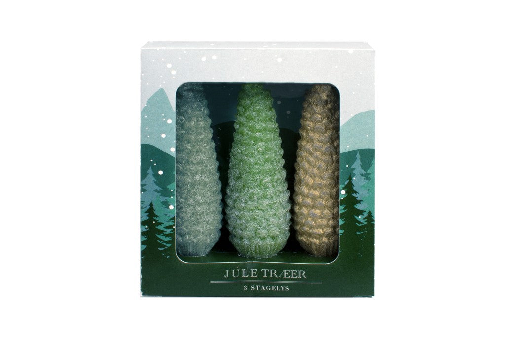 Christmas Tree Taper Candle - Set of 3