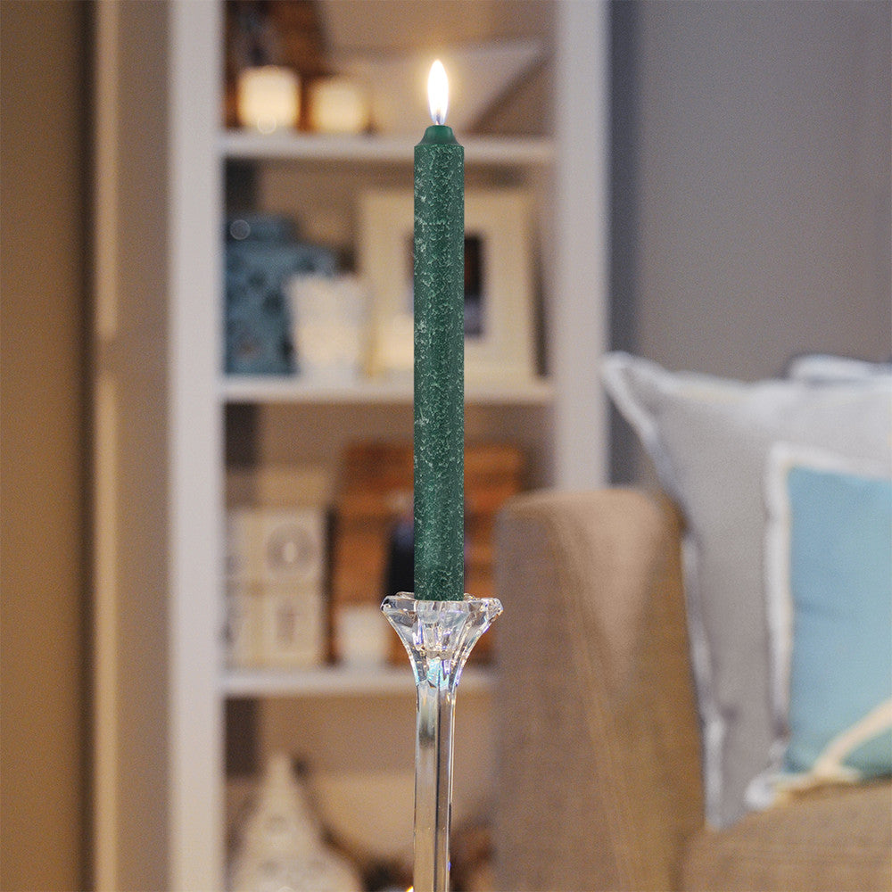 Root Dinner Candle Dark Green 9"