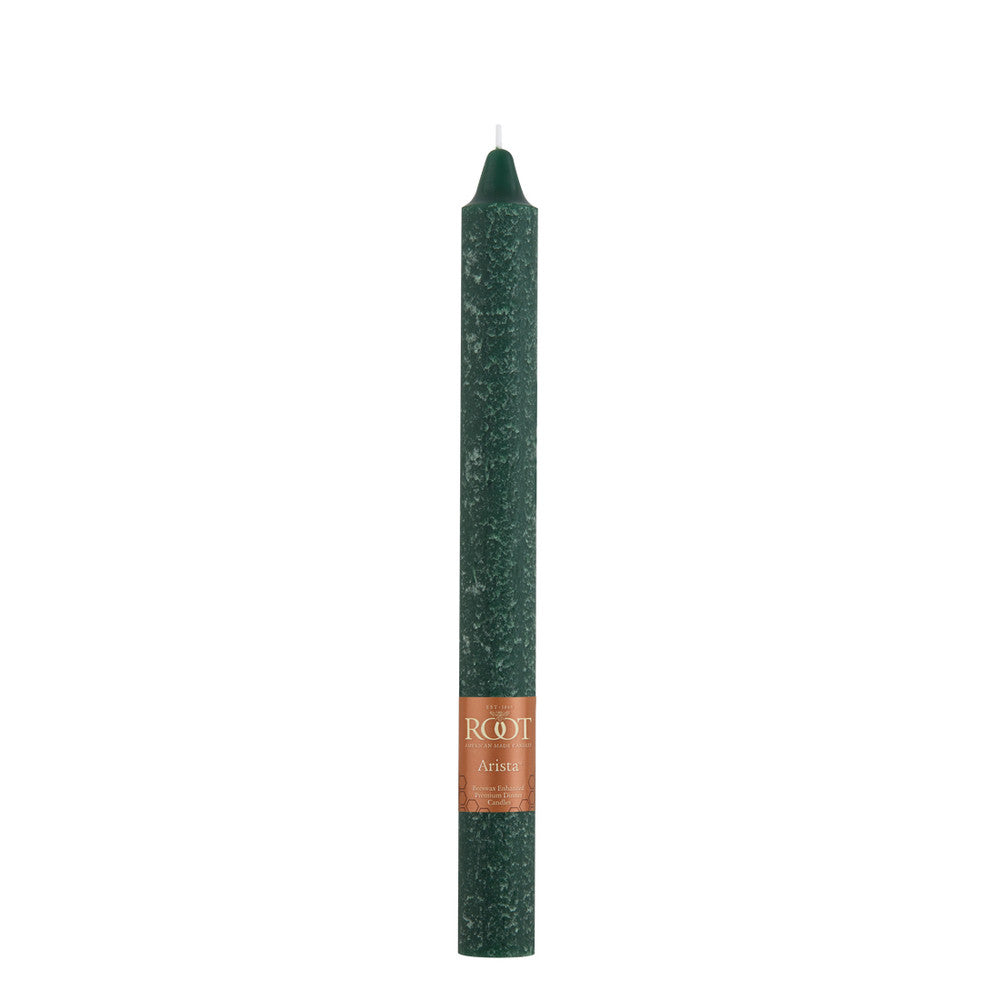 Root Dinner Candle Dark Green 9"