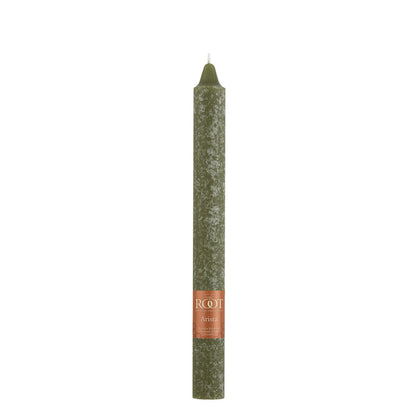Root Dinner Candle Dark Olive 9"