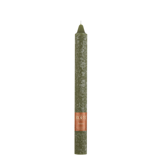 Root Dinner Candle Dark Olive 9"