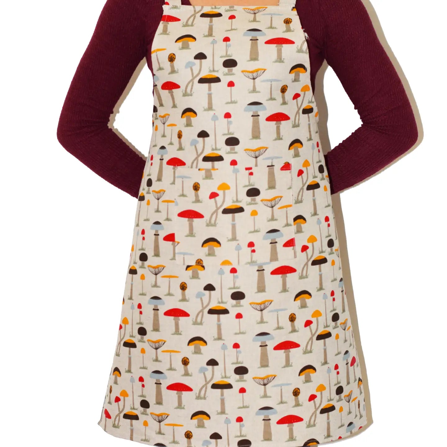 Apron Mushroom Linen Blend
