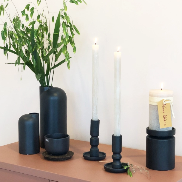 Lubech Vase/Candle Holder Black
