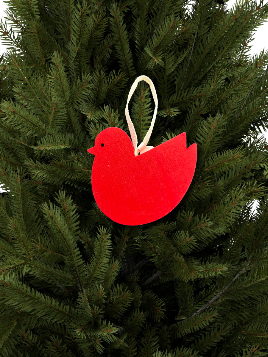 Bird Ornament Wood Flat