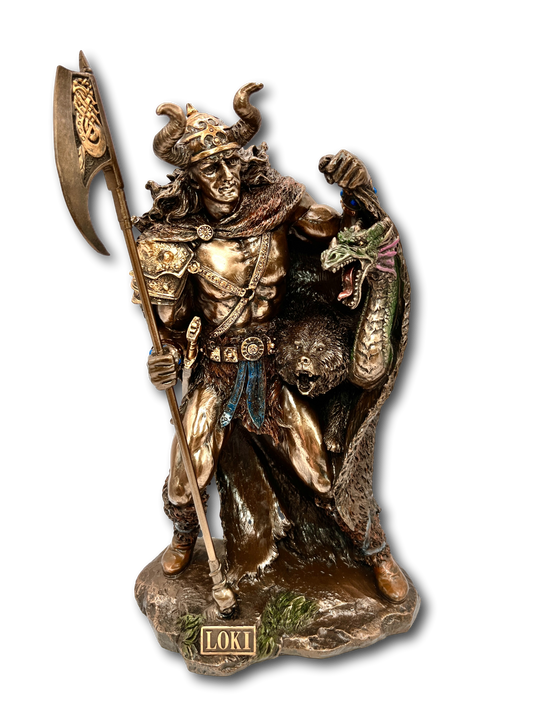 Bronze Loki Viking Statue Large