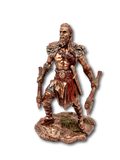 Bronzed Viking Man With Twin Axes Statue Large