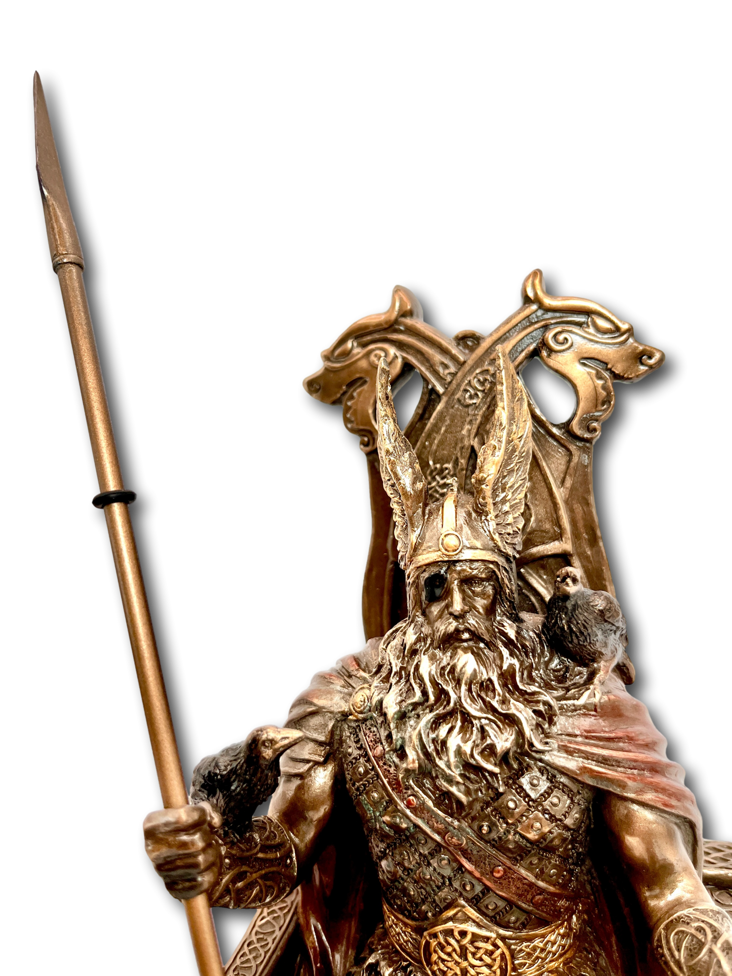 Bronze Odin on Throne Viking Statue Large