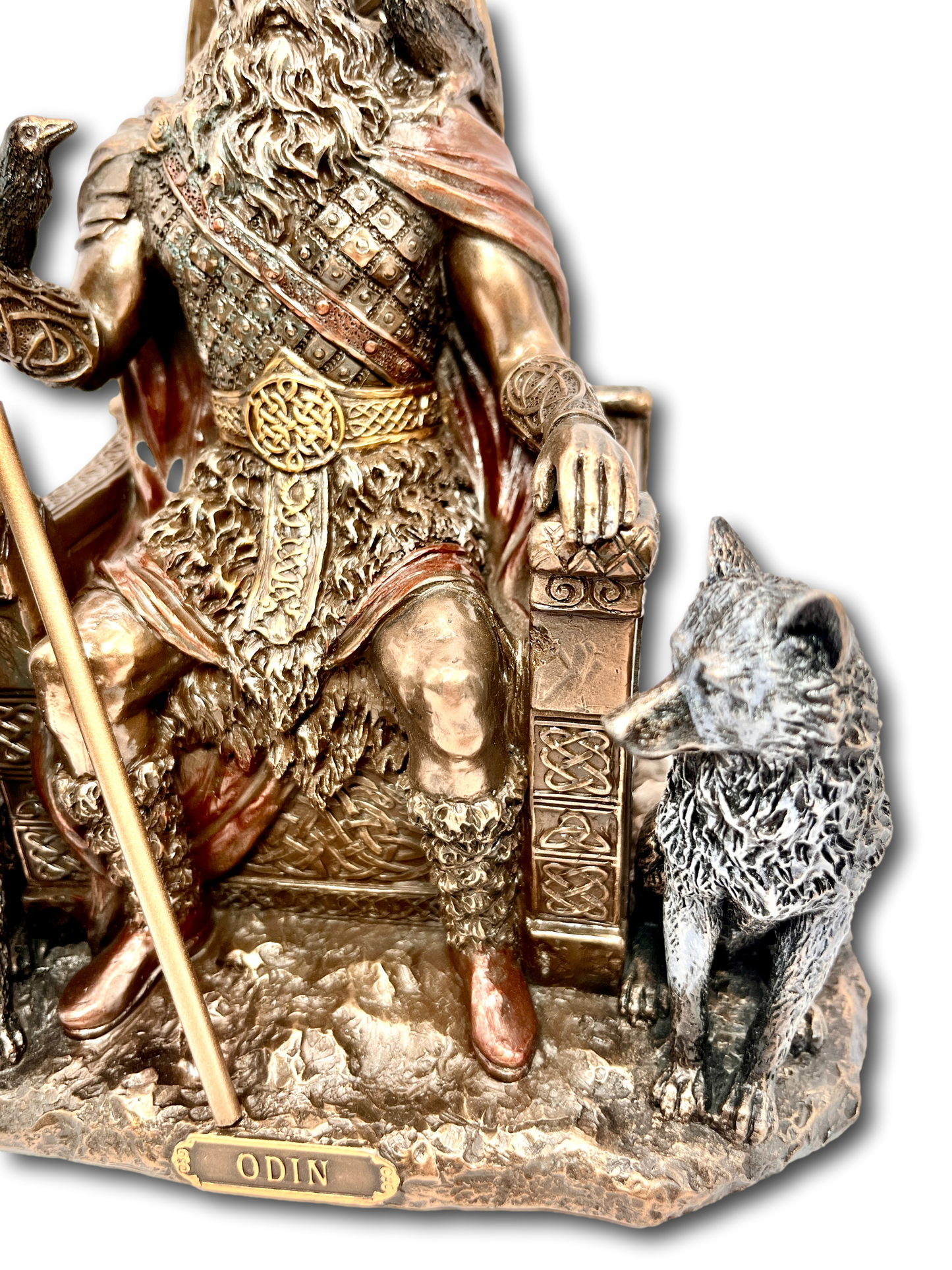 Bronze Odin on Throne Viking Statue Large