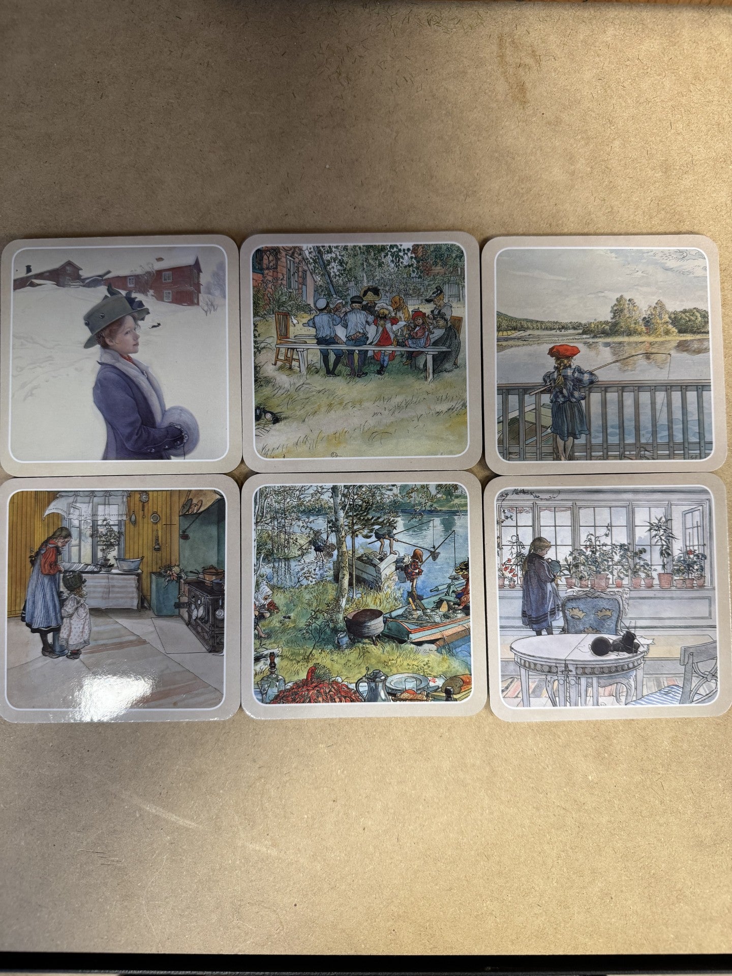 Coasters Carl Larsson Set of 6