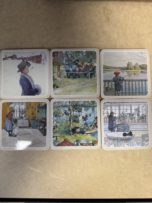 Coasters Carl Larsson Set of 6