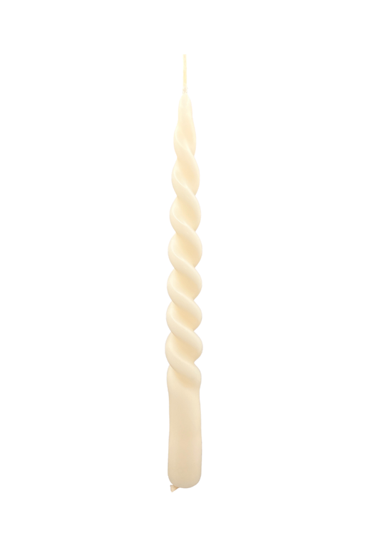 Candle Twisted Taper Cream