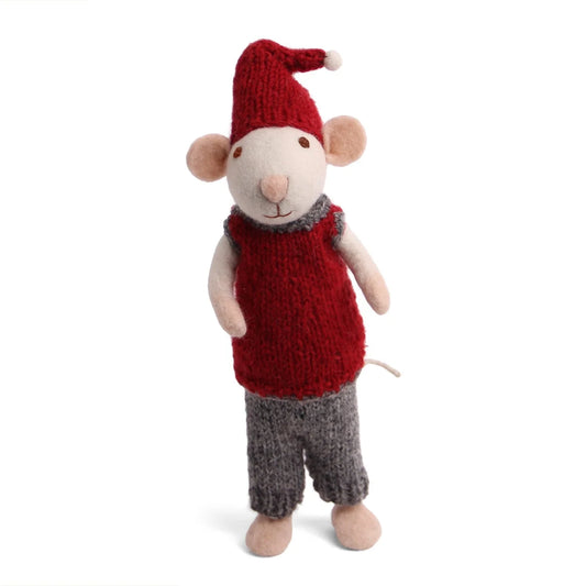 Gry & Sif Mouse with Red Hat Large