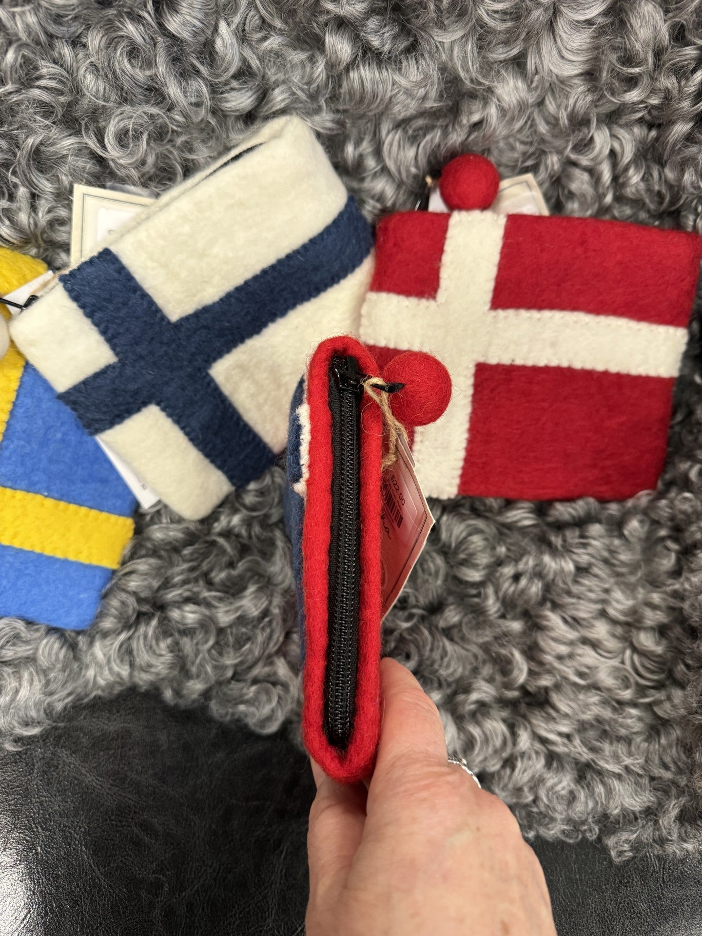 Flag Coin Purse Felted Wool