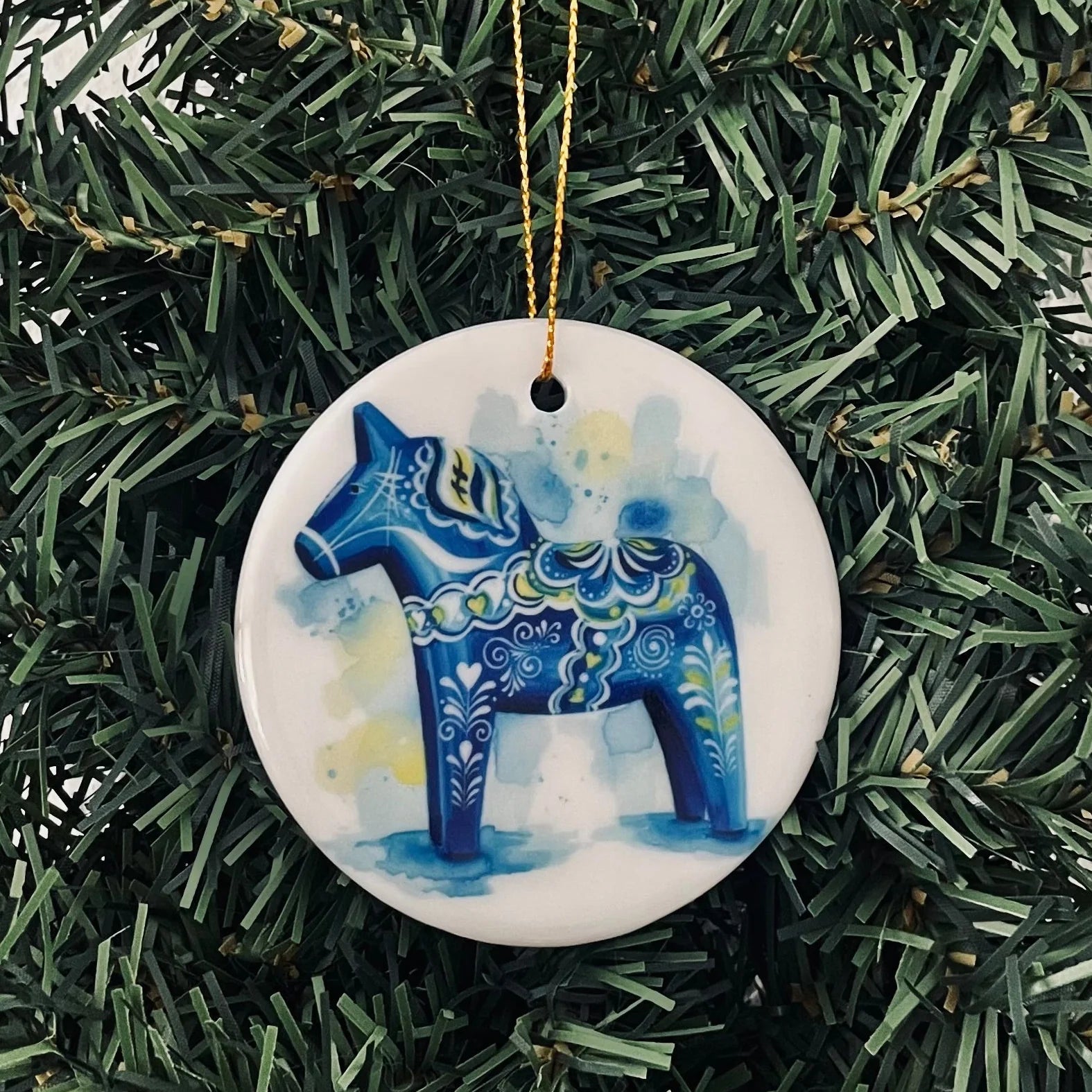 Ornament Swedish Blue Dala Horse