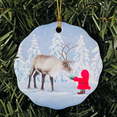 Ornament Eva Tomte Feeding Reindeer