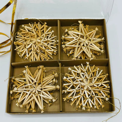 Straw Ornament Star Shape Box of 16