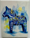 Blue Dala Watercolor Magnet