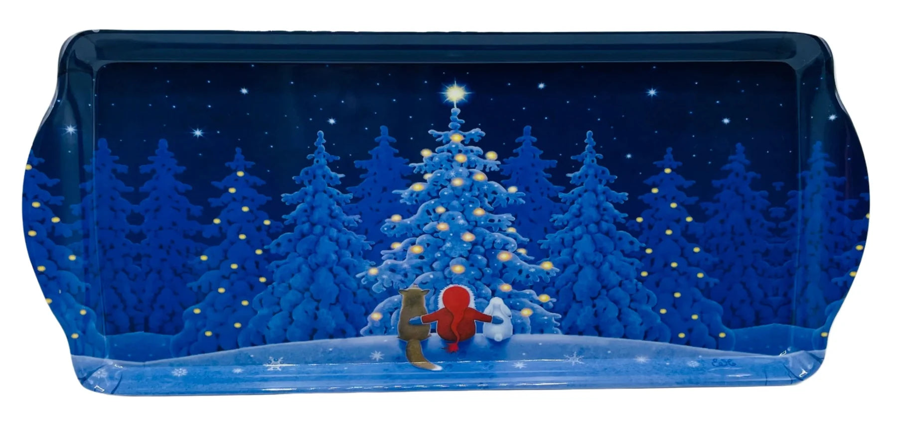 Almond Cake Serving Tray Tomte with Fox and Rabbit