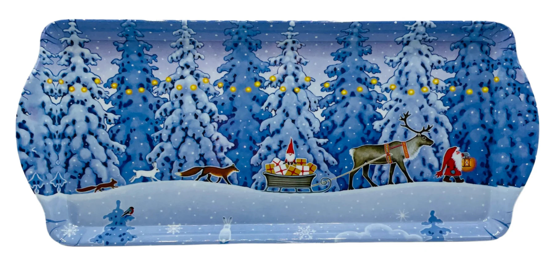 Almond Cake Serving Tray Eva Twilight Procession Reindeer
