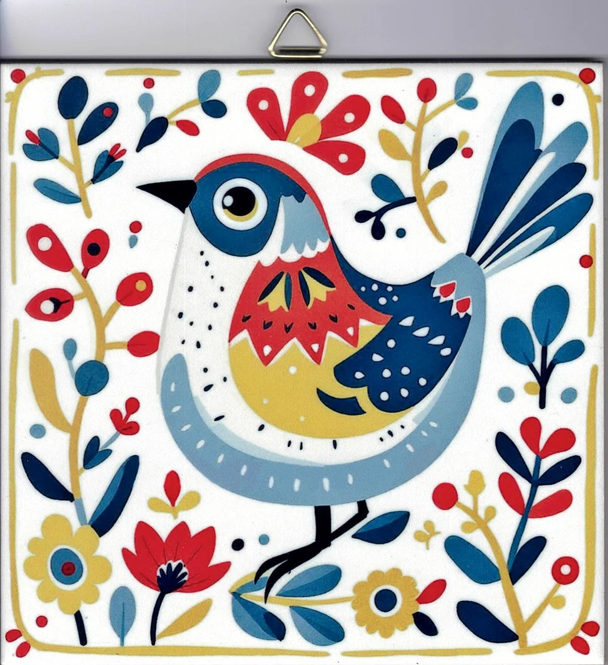 Nordic Bird Ceramic 6" Tile