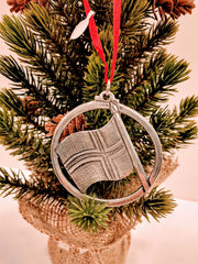 Norway Flag Pewter Ornament
