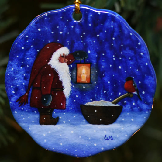 Ornament Eva Tomte with Porridge Bowl