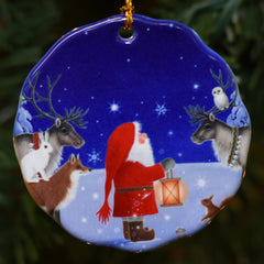 Ornament Eva Tomte with Reindeer & Owl
