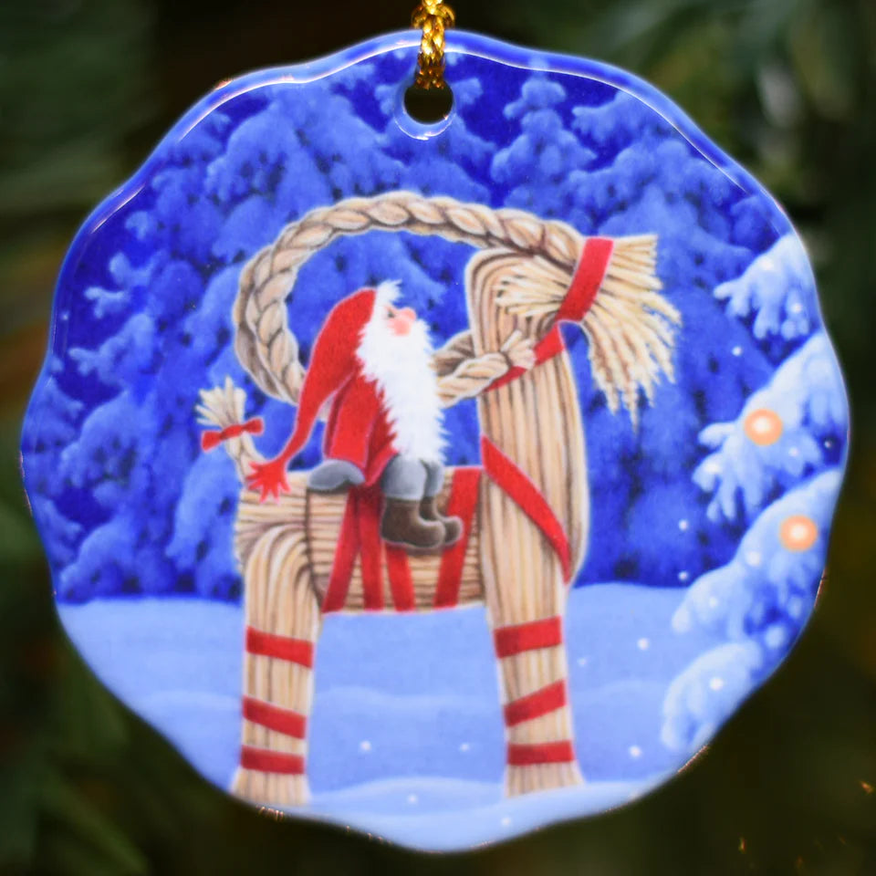 Ornament Eva Tomte on Straw Goat 66