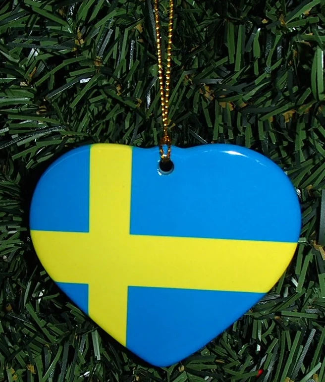Ceramic Flag Heart Ornament