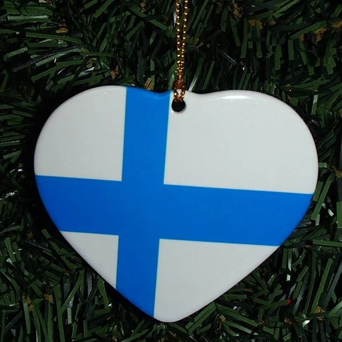 Ceramic Flag Heart Ornament