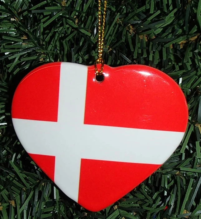 Ceramic Flag Heart Ornament